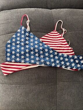 Patriotic Stars & Stripes Sequin Bralette